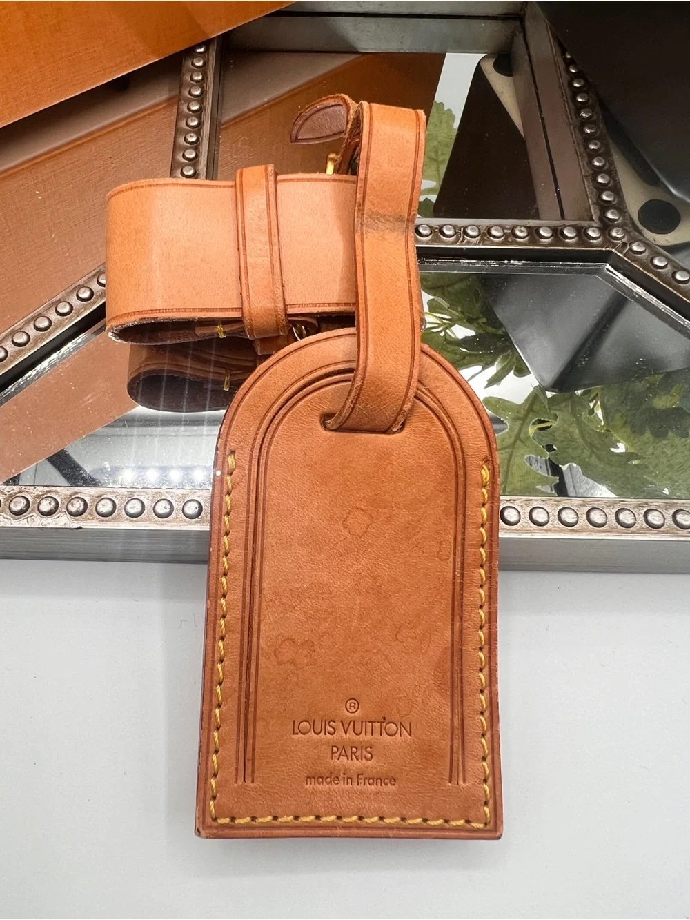 Louis Vuitton Vachetta Luggage Tag and Poignett (Handle Strap)